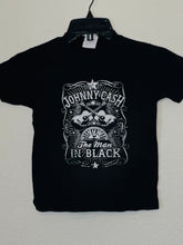 Load image into Gallery viewer, New &quot;Johnny Cash Man In Black Double Guitar &quot;Youth Silkscreen T-Shirt. Available In XS-Medium Youth.
