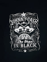 Load image into Gallery viewer, New &quot;Johnny Cash Man In Black Double Guitar &quot;Youth Silkscreen T-Shirt. Available In XS-Medium Youth.
