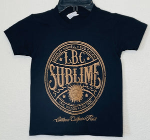 new sublime with gold seal youth silkscreen band t-shirt available in xs-xl youth girls unisex music boy apparel kids shirts tops