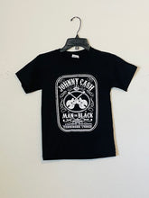 Load image into Gallery viewer, New &quot;Johnny Cash Man In Black Double Guitar &quot;Youth Silkscreen T-Shirt. Available In XS-XL Youth.
