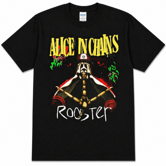 Alice in Chains Rooster skeleton graphic T-shirt with grunge band design unisex sizes S–3XL