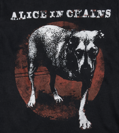 Alice in Chains Tripod dog graphic T-shirt featuring three-legged dog grunge band design unisex sizes S–3XL