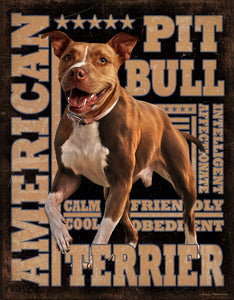 New "American Pit Bull Terrier" Wall Decor Metal Sign. 12.5"W x 16"H.