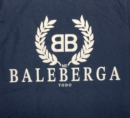 Black Baleberga t-shirt featuring BB crest and laurel design – Unisex Silkscreen