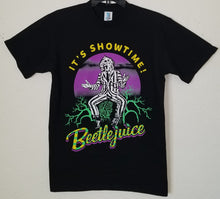 Load image into Gallery viewer, ’Beetlejuice It’s Showtime!’ Unisex Silkscreen T-Shirt. Available From Small-3XL. - Small - Adult Short Sleeve Shirt
