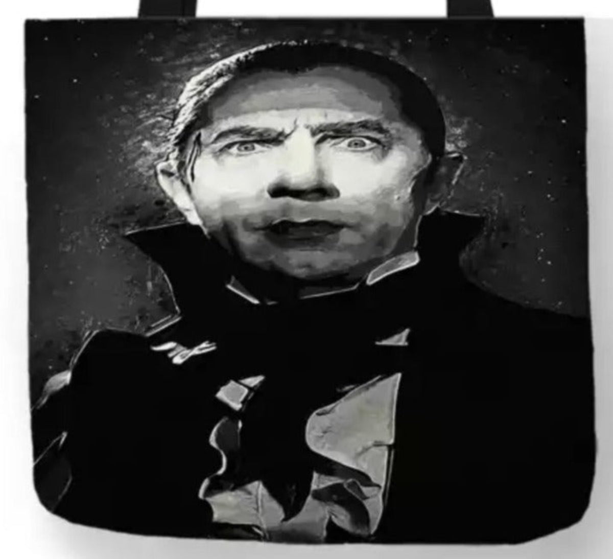 Close-up of Bela Lugosi portraying Count Mora in Mark of the Vampire (1935), wearing a dark cape and formal attire in a vintage black-and-white horror portrait.