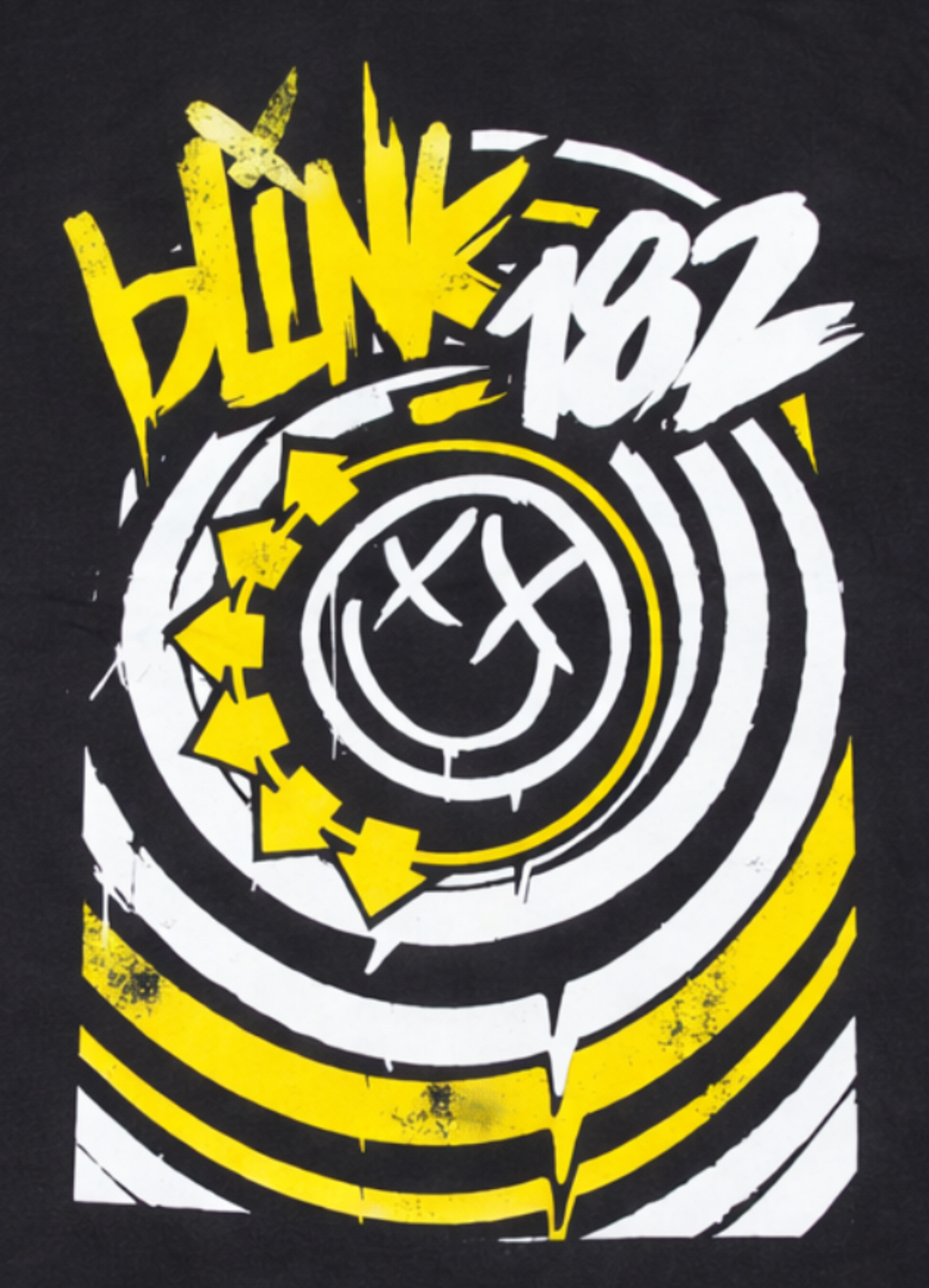 Blink-182 smiley arrow logo unisex black graphic band t-shirt 2003 album design pop punk S-3XL