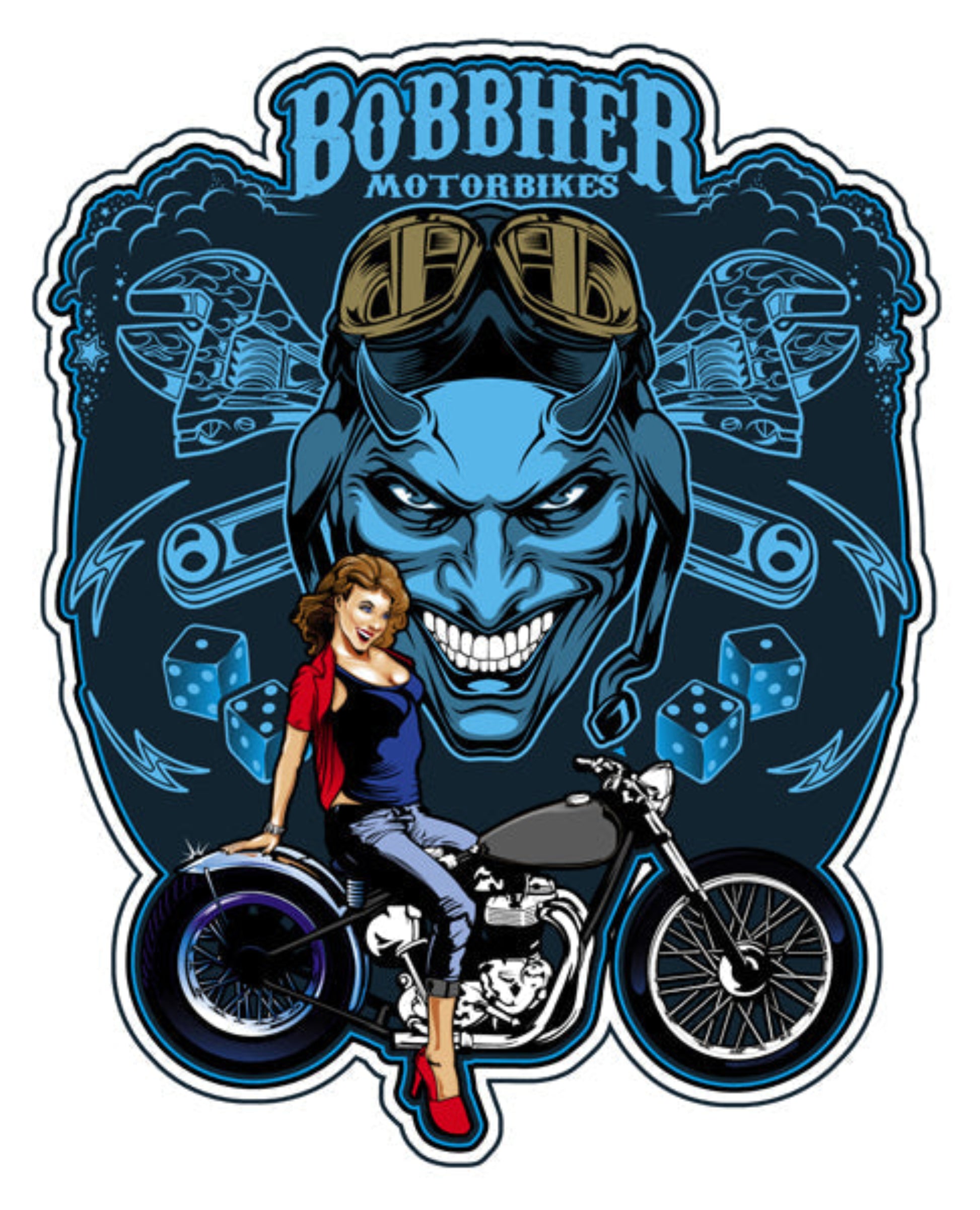 Add bold biker attitude with the “Bobbher Devil Motorbikes” laser-cut steel sign by Bernard Oliver. Vintage motorcycle art, 16×20, made in the USA.