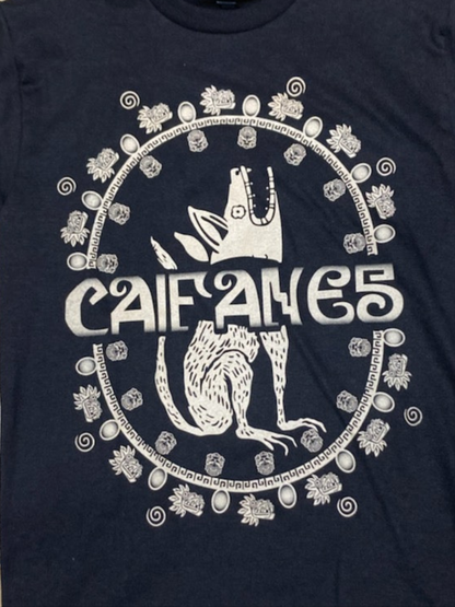 Black Caifanes t-shirt featuring Aztec-inspired band logo – Unisex Silkscreen