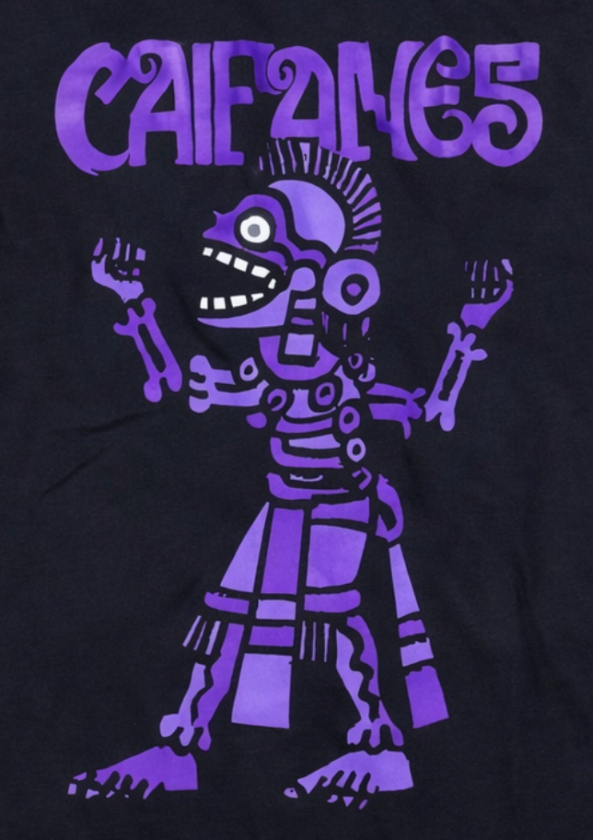 Caifanes purple skeleton unisex black graphic band t-shirt rock en espanol Mexican rock S-2XL