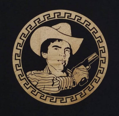 Chalino Sanchez gold portrait graphic t-shirt black unisex corrido regional mexican music tee sizes S-3XL
