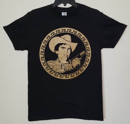 Chalino Sanchez gold portrait graphic t-shirt black unisex corrido regional mexican music tee sizes S-3XL