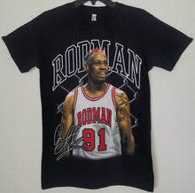 Load image into Gallery viewer, dennis rodman chicago bulls unisex silkscreen t-shirt available from small-3xl sports basketball apparel adult shirts tops
