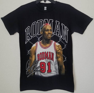 dennis rodman chicago bulls unisex silkscreen t-shirt available from small-3xl sports basketball apparel adult shirts tops