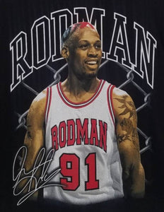 dennis rodman chicago bulls unisex silkscreen t-shirt available from small-3xl sports basketball apparel adult shirts tops