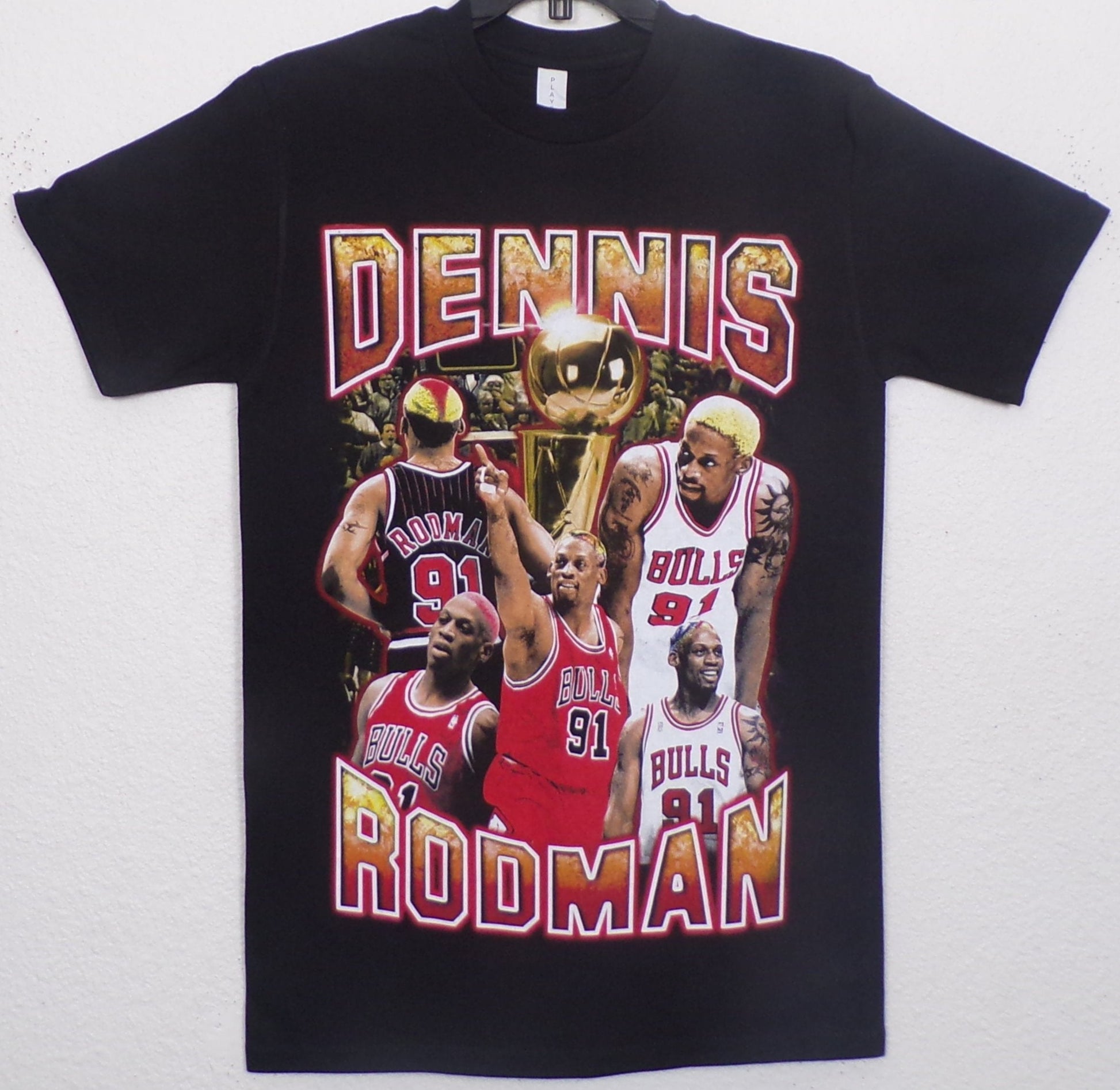 New ’Dennis Rodman - Trophy’ Adult Silkscreen T-Shirt. Available From Small-3XL. - Unisex Short Sleeve Shirt