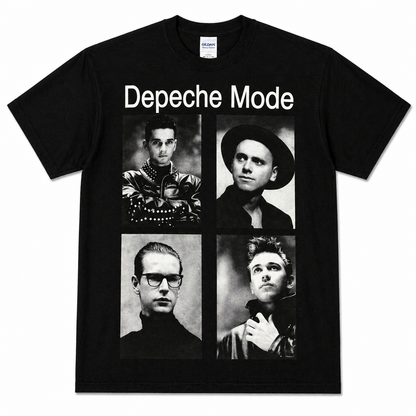Depeche Mode 4 square portrait graphic T-shirt black and white band design unisex sizes S–3XL