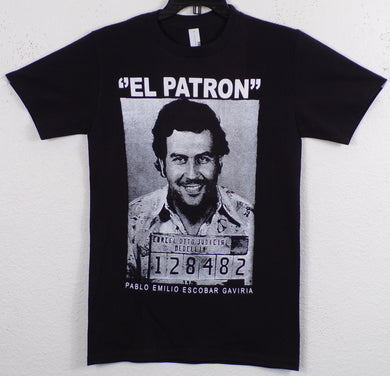 El Patron – Pablo Escobar Mugshot T-Shirt, Unisex Silkscreen, Available in Small-2XL
