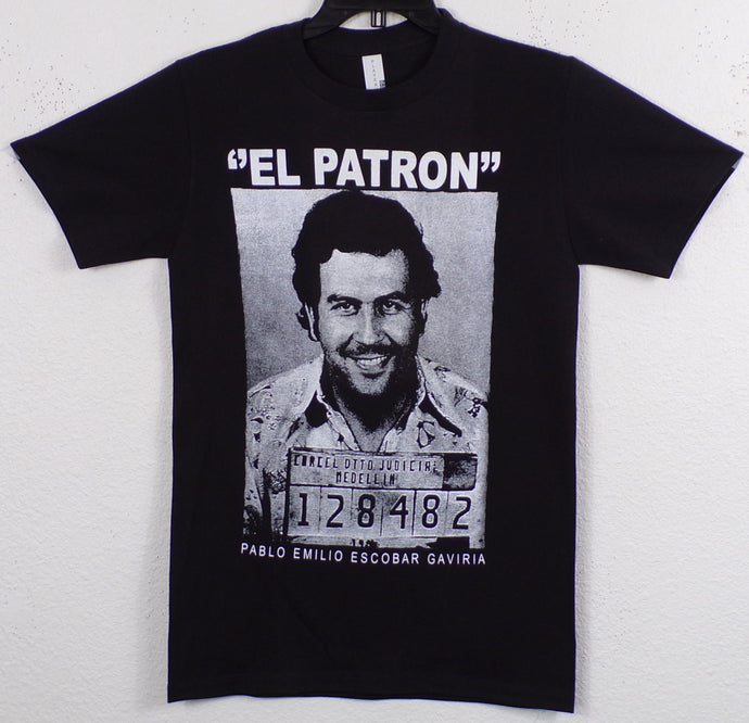 El Patron – Pablo Escobar Mugshot T-Shirt, Unisex Silkscreen, Available in Small-2XL