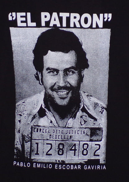 El Patron – Pablo Escobar Mugshot T-Shirt, Unisex Silkscreen, Available in Small-2XL