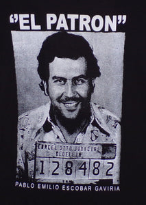 El Patron – Pablo Escobar Mugshot T-Shirt, Unisex Silkscreen, Available in Small-2XL