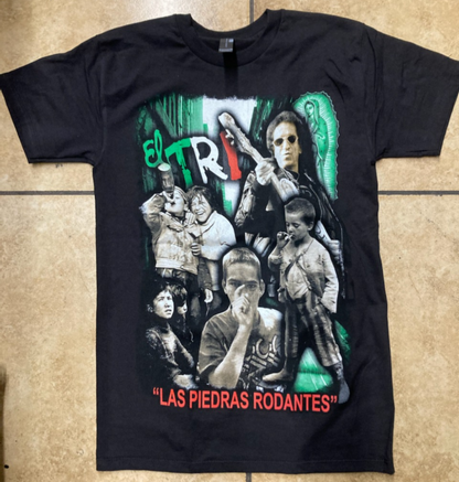 Black El Tri t-shirt featuring Las Piedras Rodantes design – Unisex Silkscreen