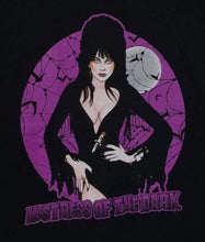 Load image into Gallery viewer, elvira mistress of the dark adult silkscreen t-shirt available from small-3xl unisex movie horror apparel adult shirts tops
