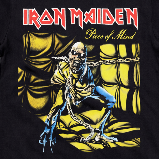 Iron Maiden Piece of Mind Eddie unisex black graphic band t-shirt heavy metal album art S-3XL