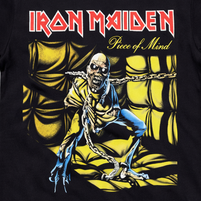 Iron Maiden Piece of Mind Eddie unisex black graphic band t-shirt heavy metal album art S-3XL