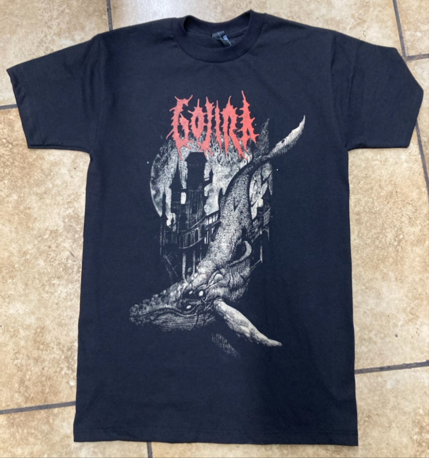 Black Gojira t-shirt featuring Flying Whales artwork from From Mars to Sirius – Unisex Silkscreen