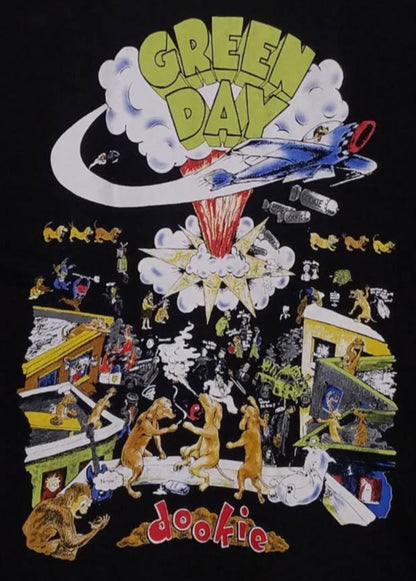 green day dookie adult silkscreen punk band t-shirt available from small-3xl unisex music apparel adult shirts tops