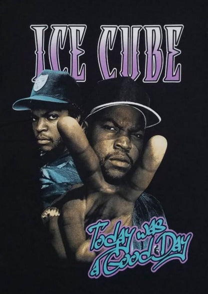 Ice Cube Today Was A Good Day peace sign unisex black graphic t-shirt hip hop rap apparel sizes S-3XL