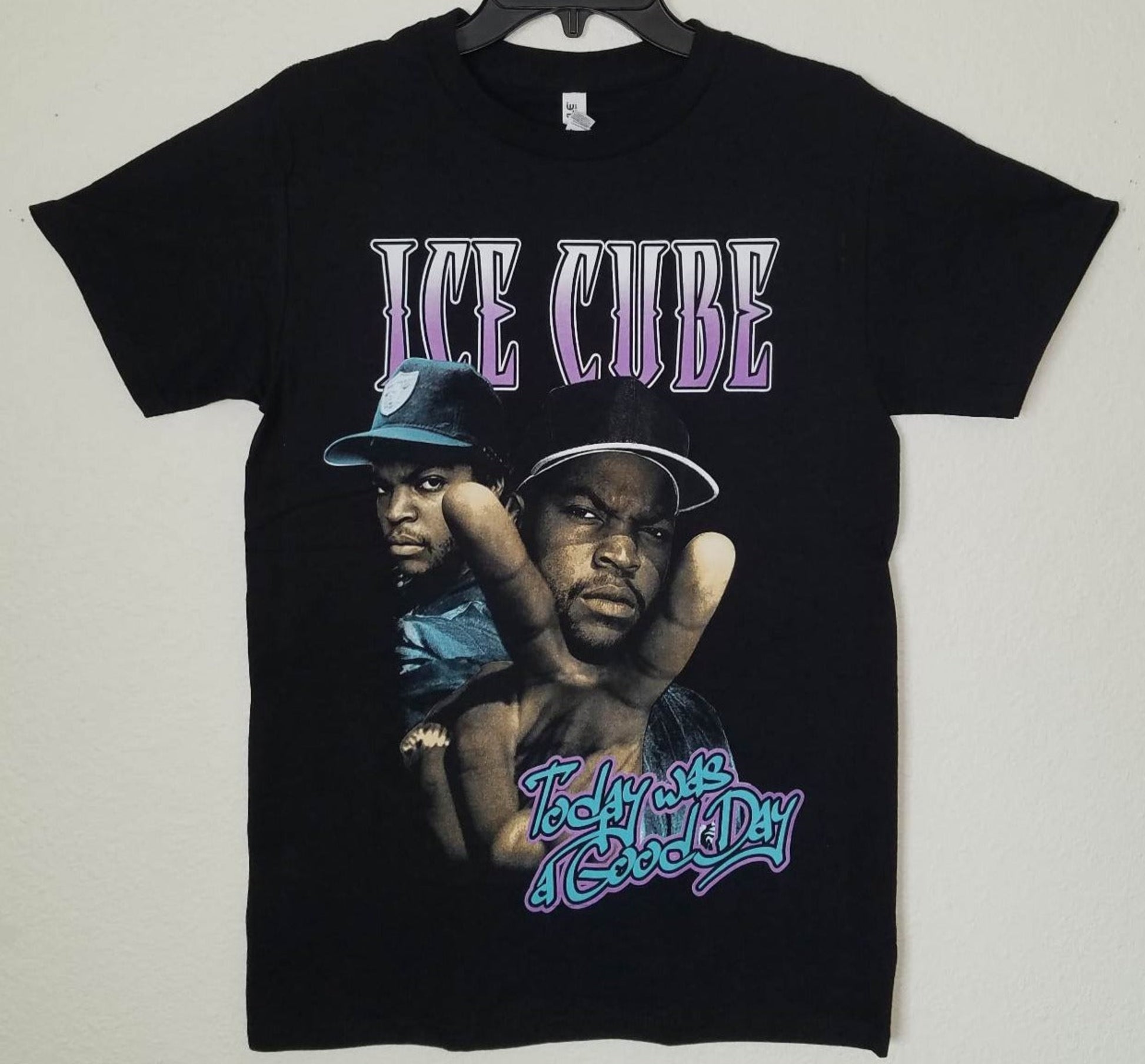 Ice Cube Today Was A Good Day peace sign unisex black graphic t-shirt hip hop rap apparel sizes S-3XL