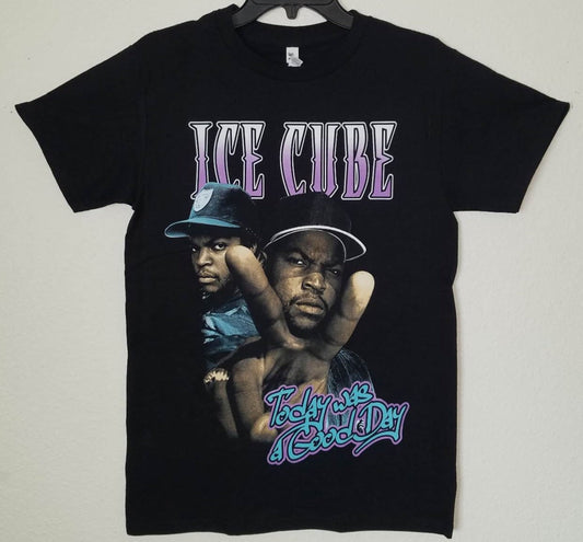 Ice Cube Today Was A Good Day peace sign unisex black graphic t-shirt hip hop rap apparel sizes S-3XL