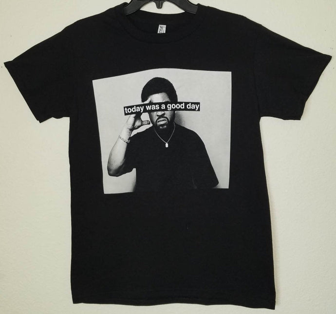 Ice Cube - Today Was A Good Day Unisex Hip-Hop/Rap Silkscreen T-Shirt in black, featuring bold graphic design, available in sizes Small-3XL.