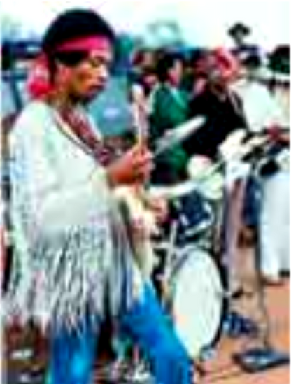 Jimi Hendrix performing the Star Spangled Banner at Woodstock