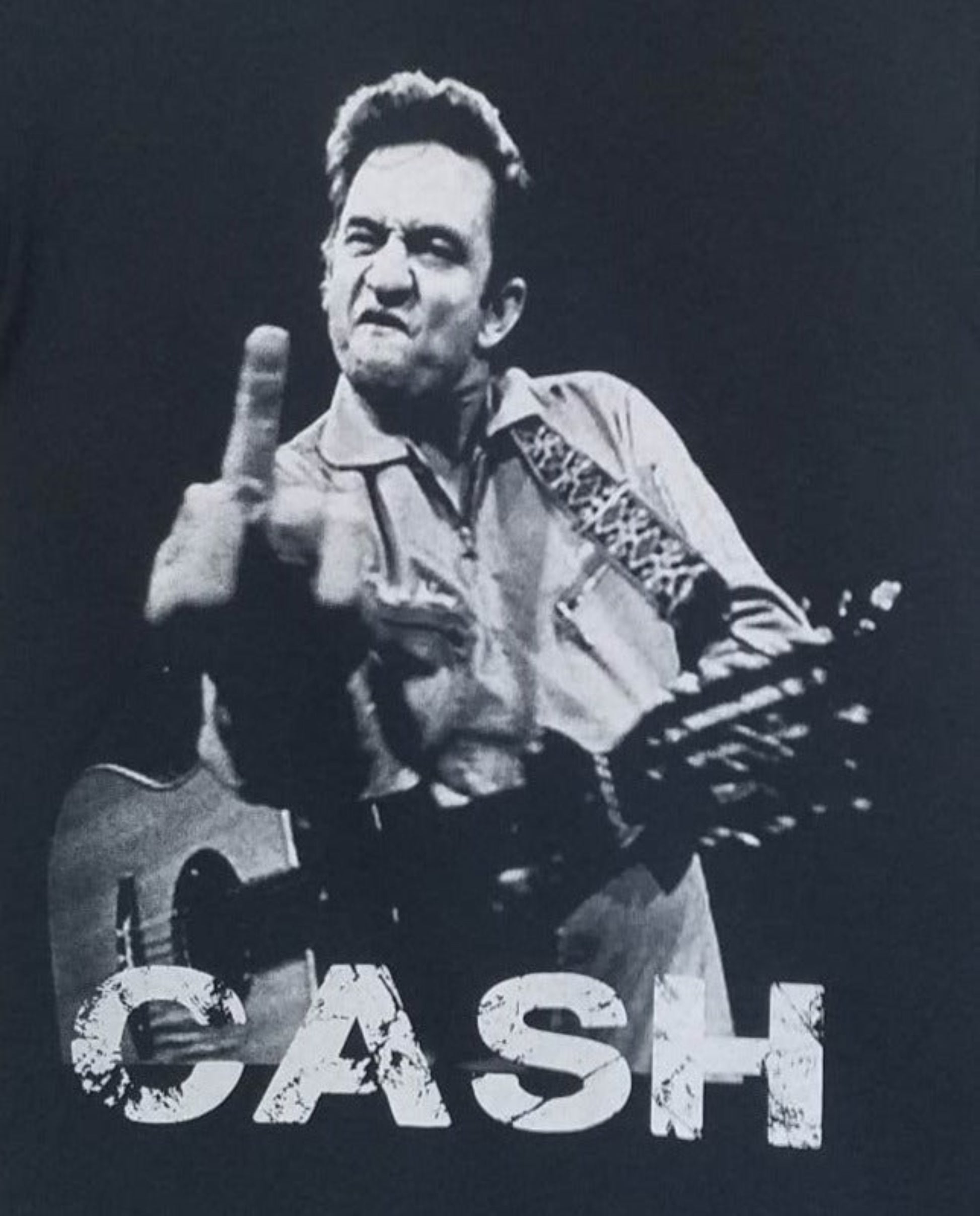 Johnny Cash San Quentin middle finger t-shirt black unisex outlaw country tee S-3XL