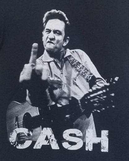 Johnny Cash San Quentin middle finger t-shirt black unisex outlaw country tee S-3XL