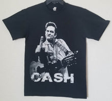 Load image into Gallery viewer, Johnny Cash San Quentin 1969 Middle Finger T-Shirt – Iconic Concert Image
