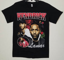 Load image into Gallery viewer, kendrick lamer red w rose adult silkscreen shirt available from small-3xl unisex rap music hip hop apparel adult shirt tops
