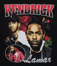 Load image into Gallery viewer, kendrick lamer red w rose adult silkscreen shirt available from small-3xl unisex rap music hip hop apparel adult shirt tops

