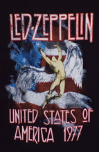 Load image into Gallery viewer, ’Led Zeppelin United States Of America 1977’’ Adult Silkscreen T-Shirt. Available From Small-3XL. - Unisex Short Sleeve Shirt
