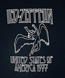 "Led Zeppelin USA 1977 Youth T-Shirt – Classic rock band shirt. Available in sizes XS-XL.