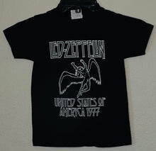 Load image into Gallery viewer, &quot;Led Zeppelin USA 1977 Youth T-Shirt – Classic rock band shirt. Available in sizes XS-XL.
