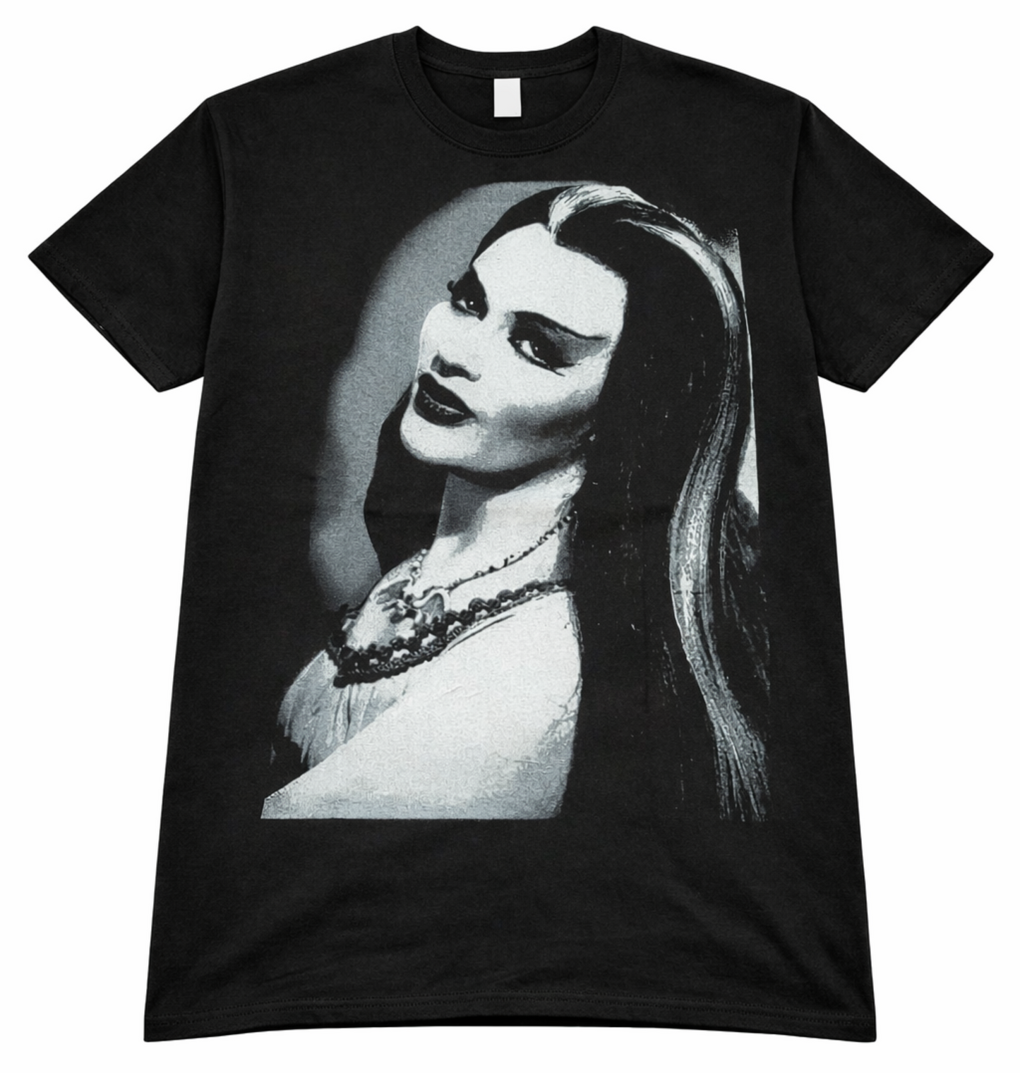 Lily Munster black and white portrait unisex horror t-shirt gothic The Munsters design sizes S-3XL