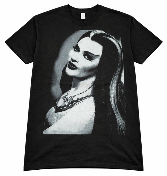 Lily Munster black and white portrait unisex horror t-shirt gothic The Munsters design sizes S-3XL