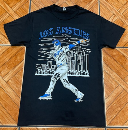 ’Los Angeles Dodgers - Homerun Swing’ Available From Small-3XL. - Small - Men’s Short Sleeve Shirt