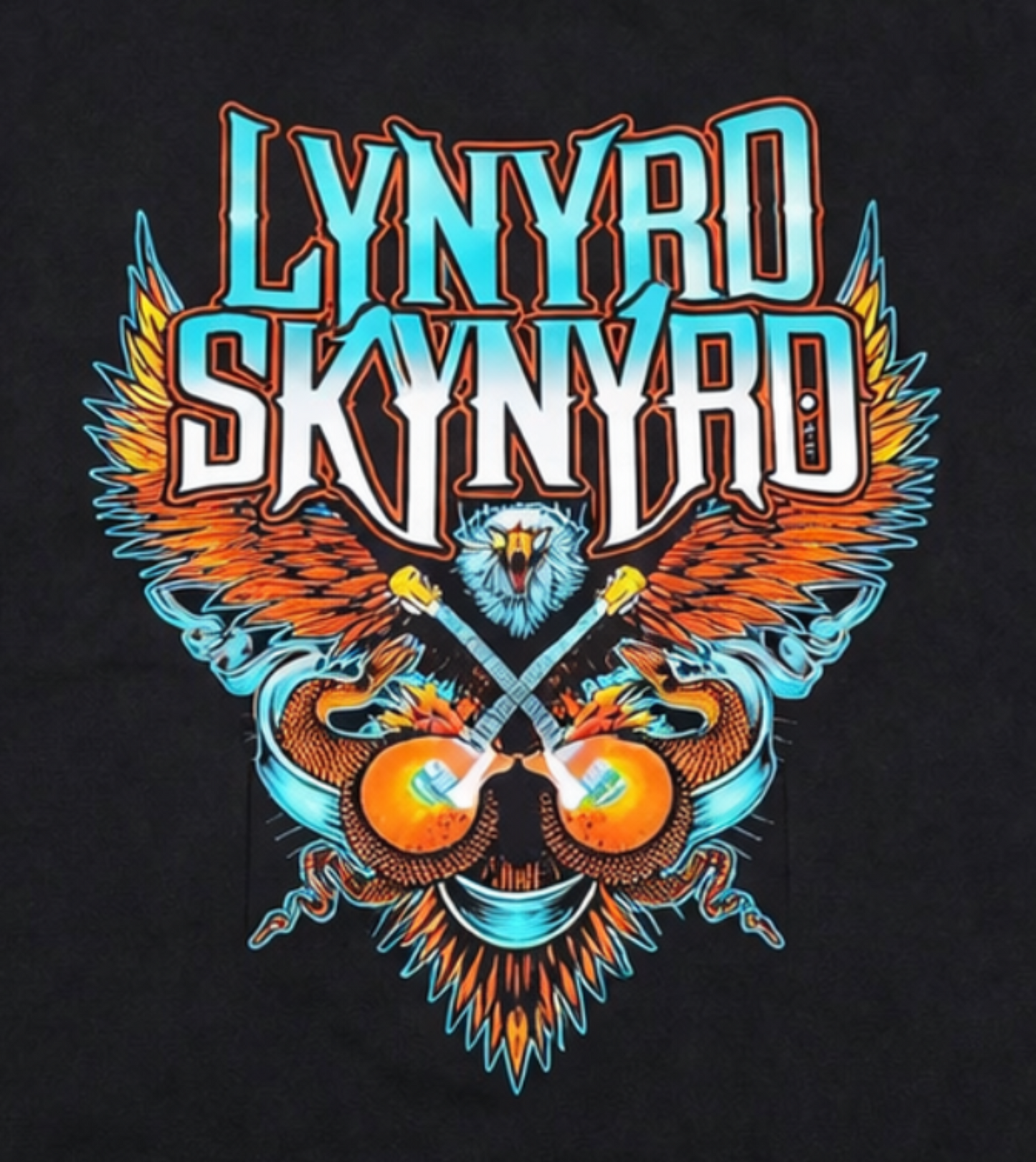 Lynyrd Skynyrd crossed guitars eagle unisex black graphic T-shirt southern rock band apparel sizes S-3XL