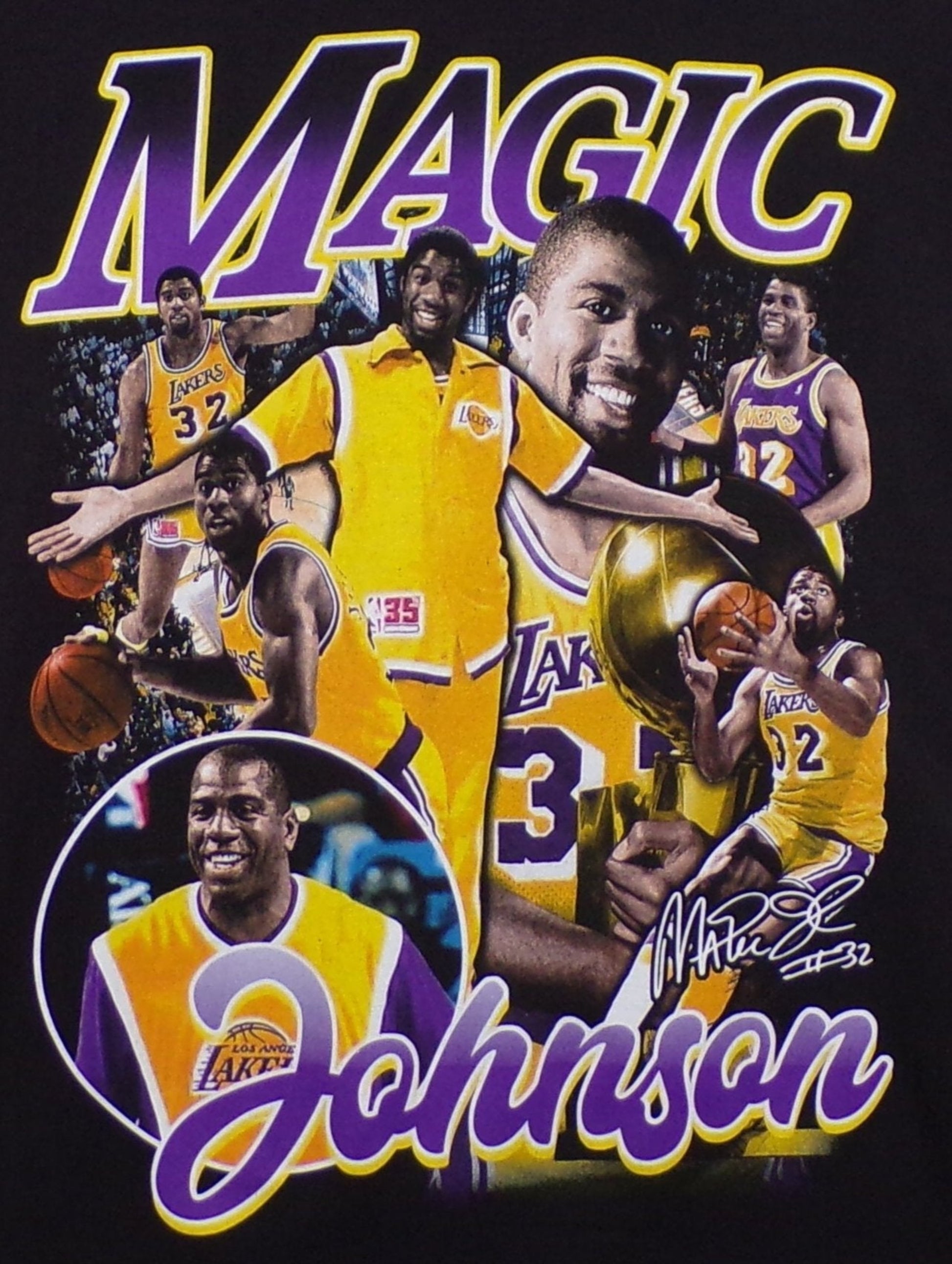 New ’Magic Johnson’ Adult Silkscreen T-Shirt. Available From Small-3XL. - Unisex Short Sleeve Shirt