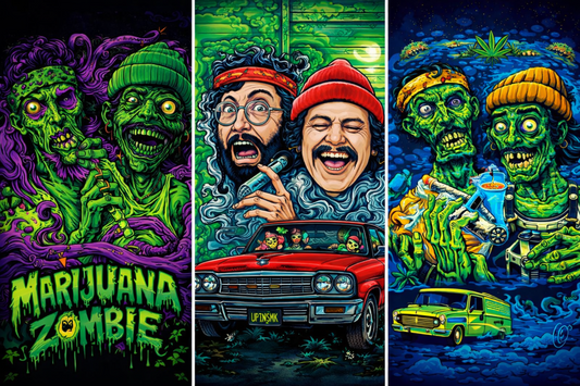 Marijuana Zombie 3D lenticular poster featuring psychedelic horror artwork, 16 inch by 12 inch novelty wall art